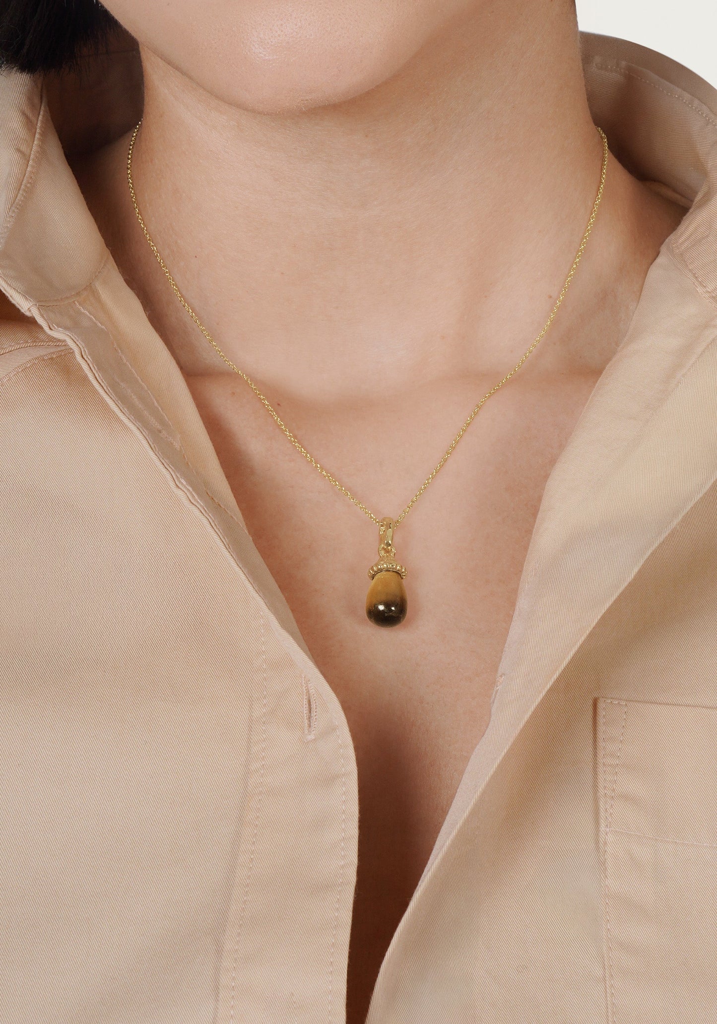 Forza Stone Drop Charm, Tiger's Eye