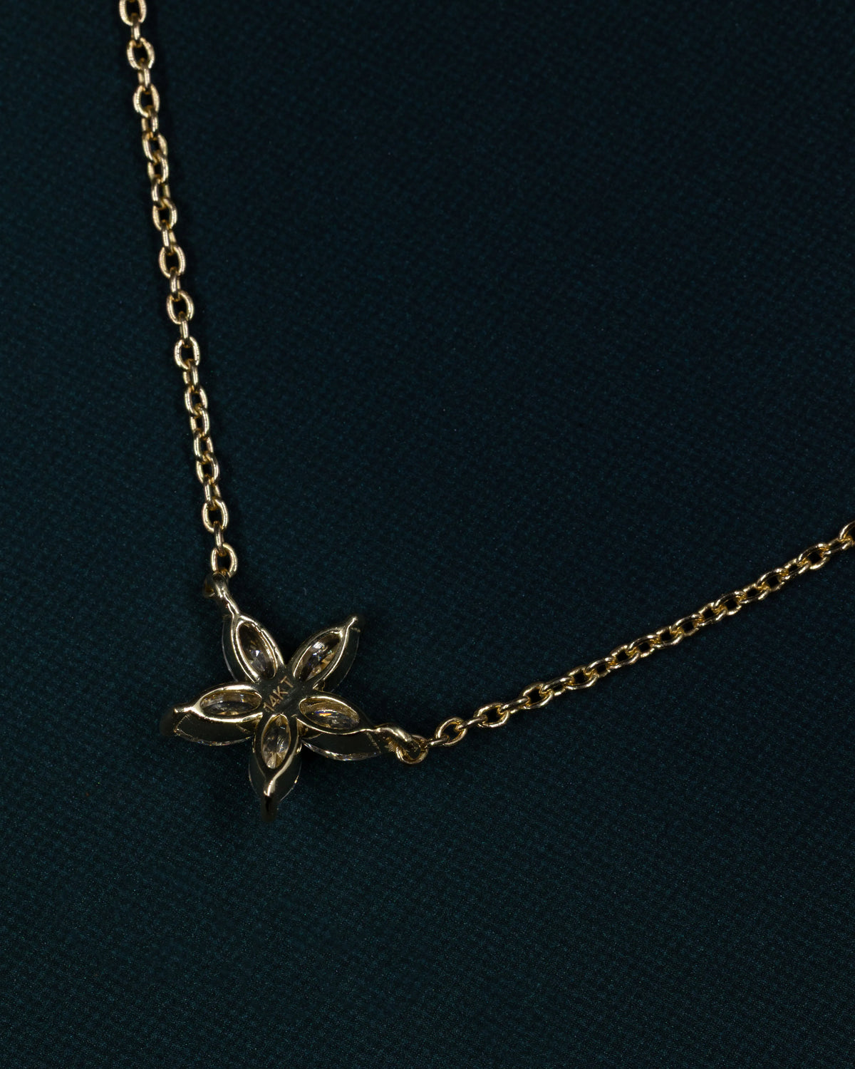 0.50 CTW Floral Marquise Lab-Grown Diamond Pendant Necklace