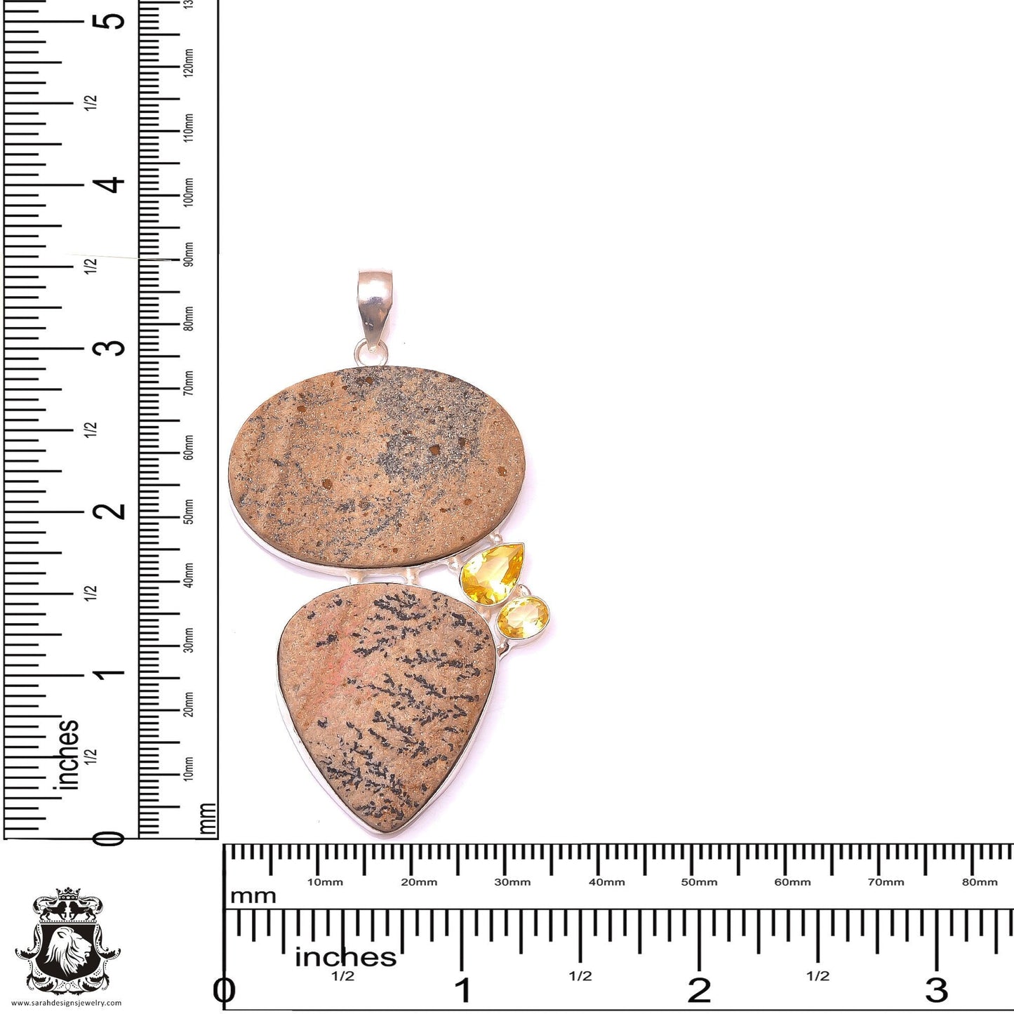 Psilomelane Dendrite Fern Fossil Pendant & 3MM Italian Chain P9871