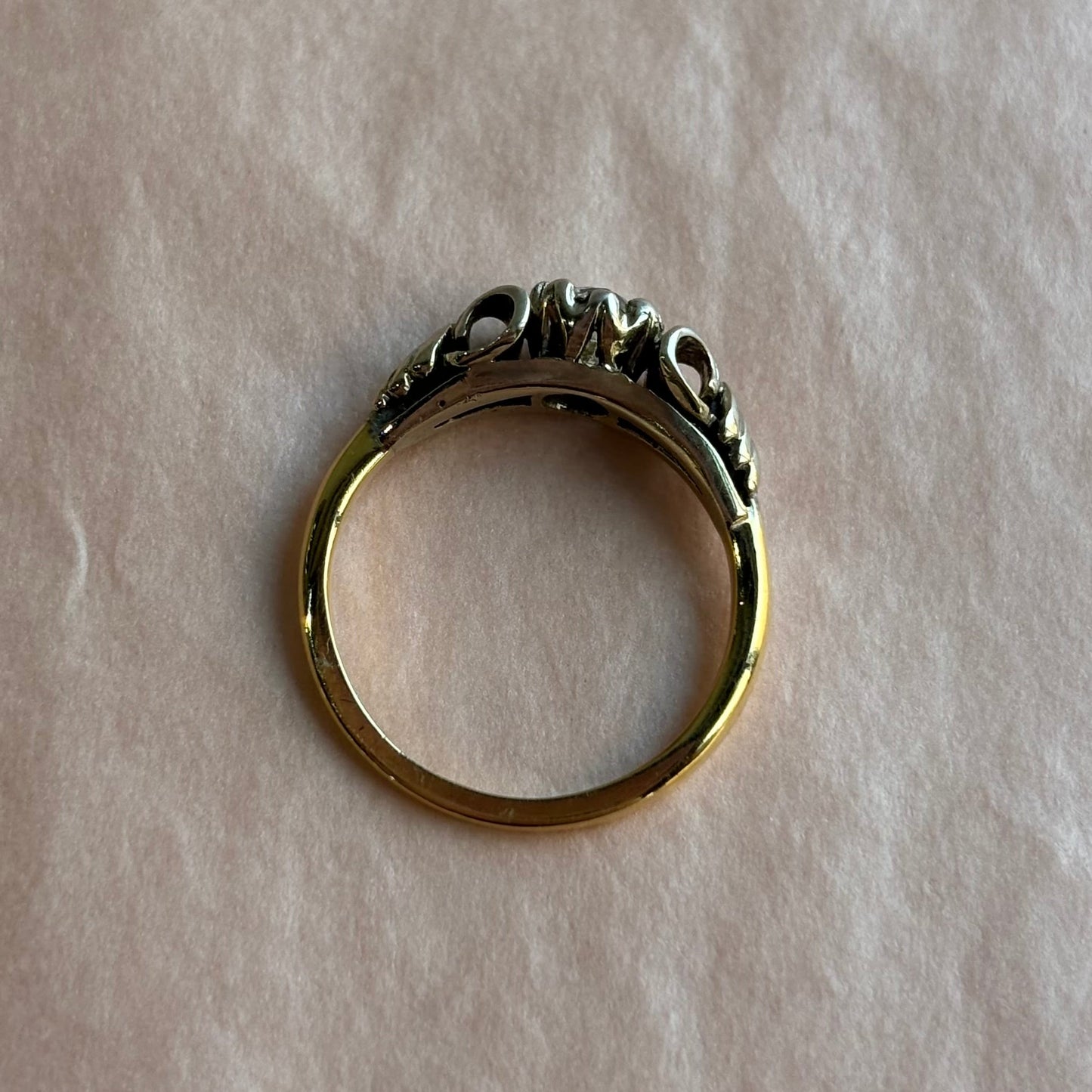0.35CT Old European Cut Diamond Arrow Tree Ring | Vintage
