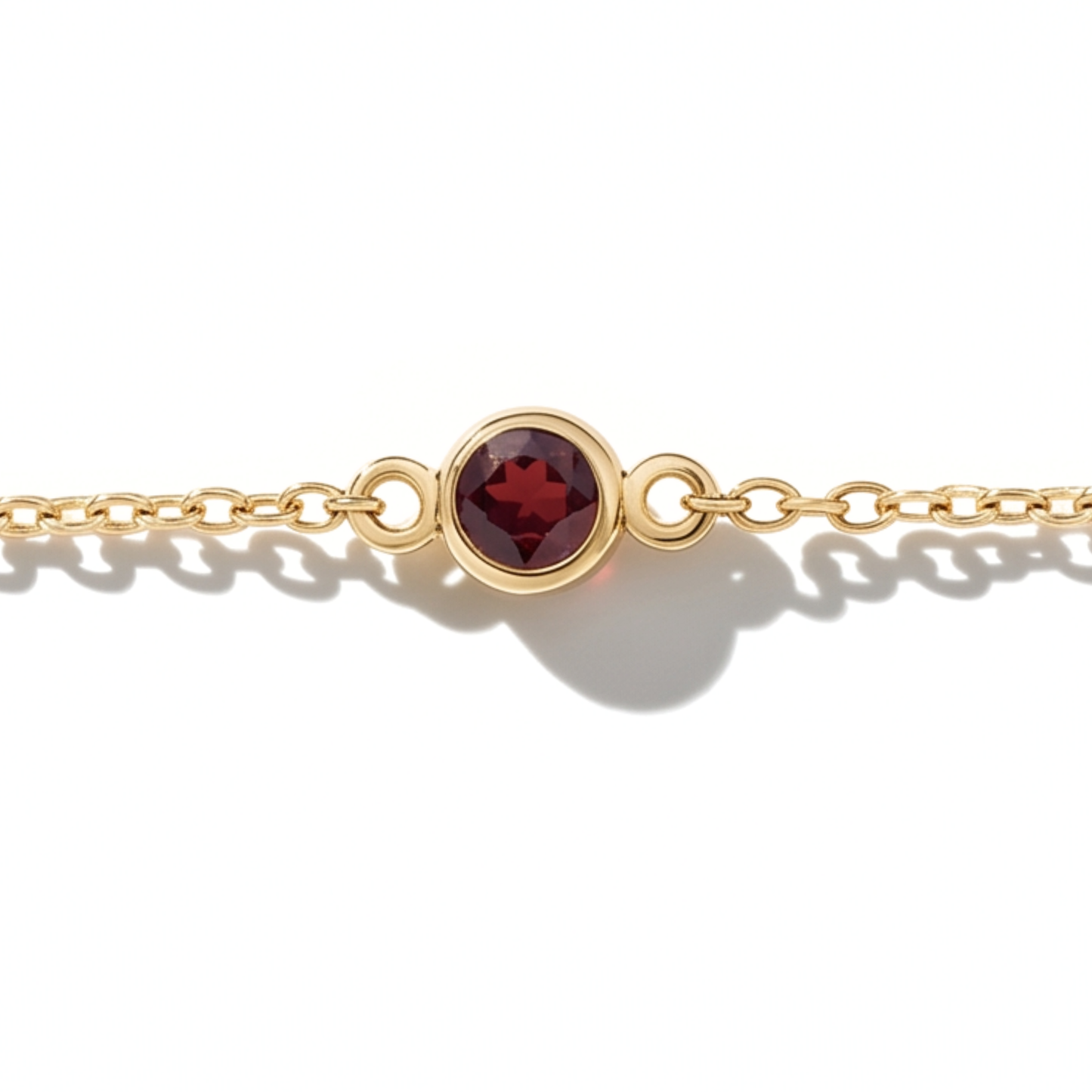 The Sol Bracelet | Natural Garnet | Cable Chain