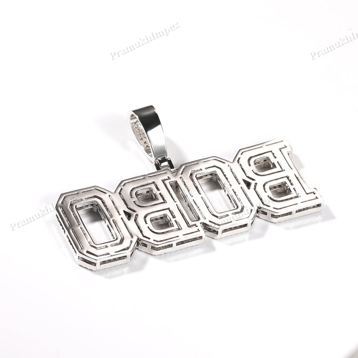 Iced S925 Silver Moissanite Two Tone Letter Pendant