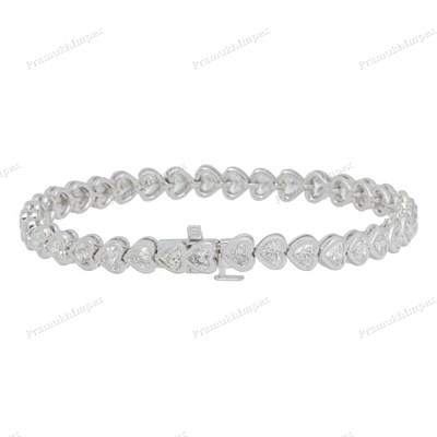 Heat Shape Moissanite Diamond Tennis Bracelet