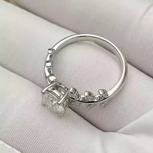 Stylish Women's Moissanite 925 Sterling Silver Blooming Love Ring