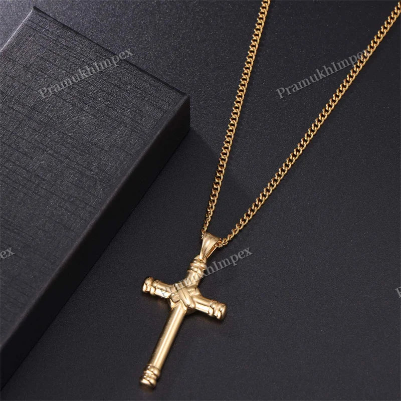 Vintage 925 Sterling Silver Plain Cross Pendant For Women