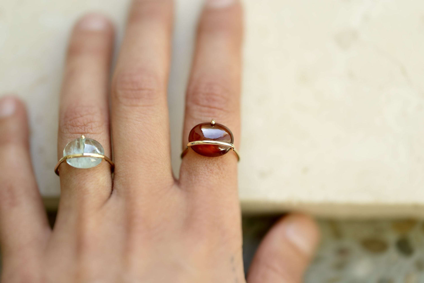 BANDED AQUAMARINE RING