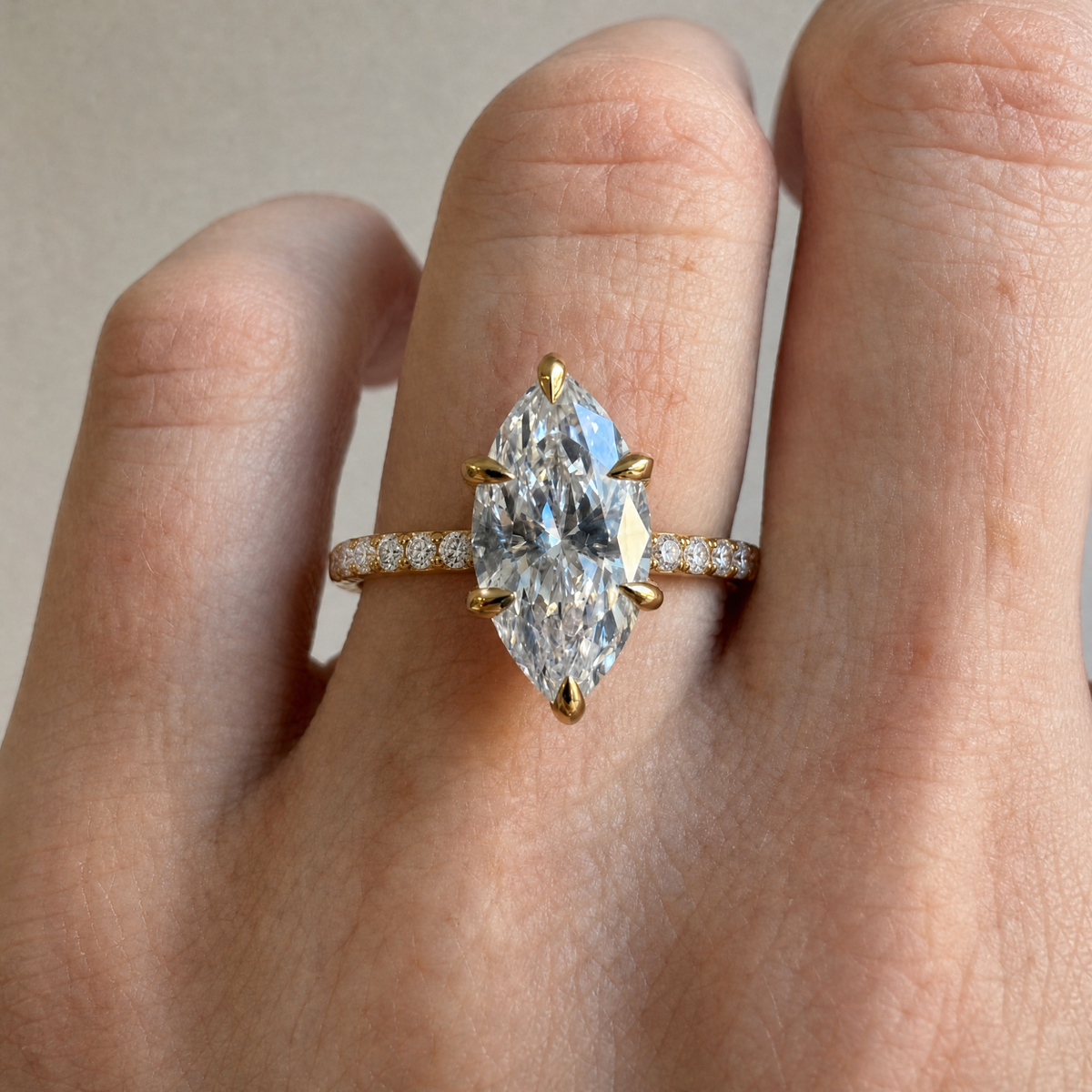 The Sol II Engagement Ring | Claw Prongs | Marquise