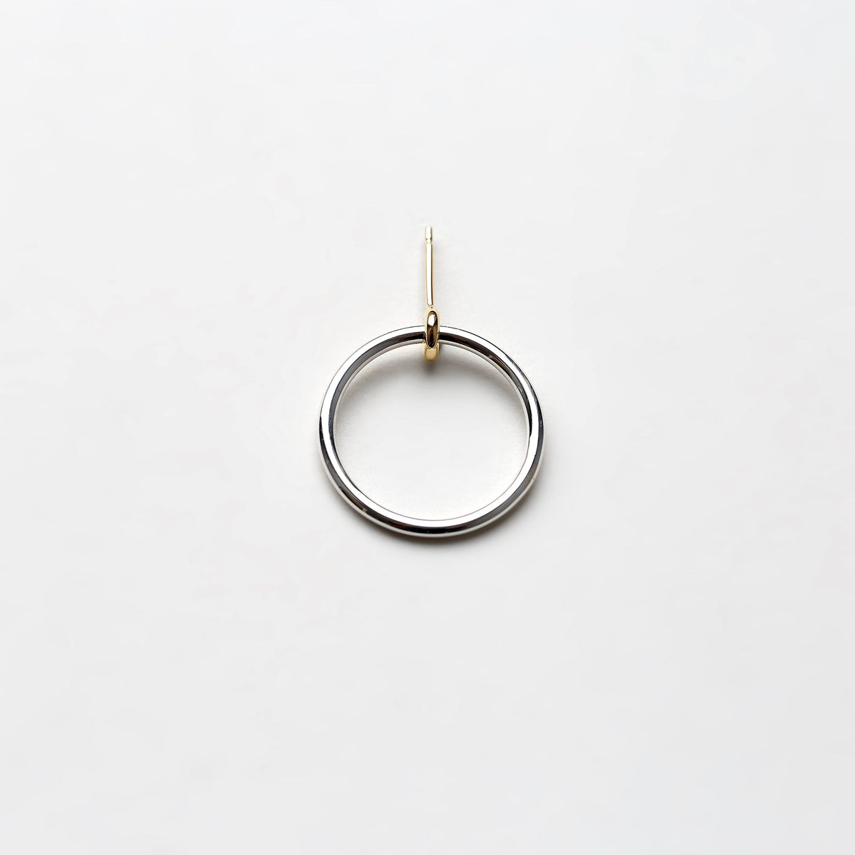 SILVER LARGE KINETIC HOOP EARRING