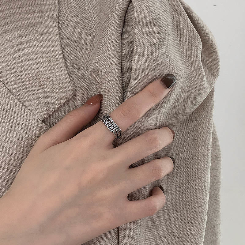 Fortune Jewel 925 Sterling Silver Copper Coins Wealth Blessing Adjustable Ring
