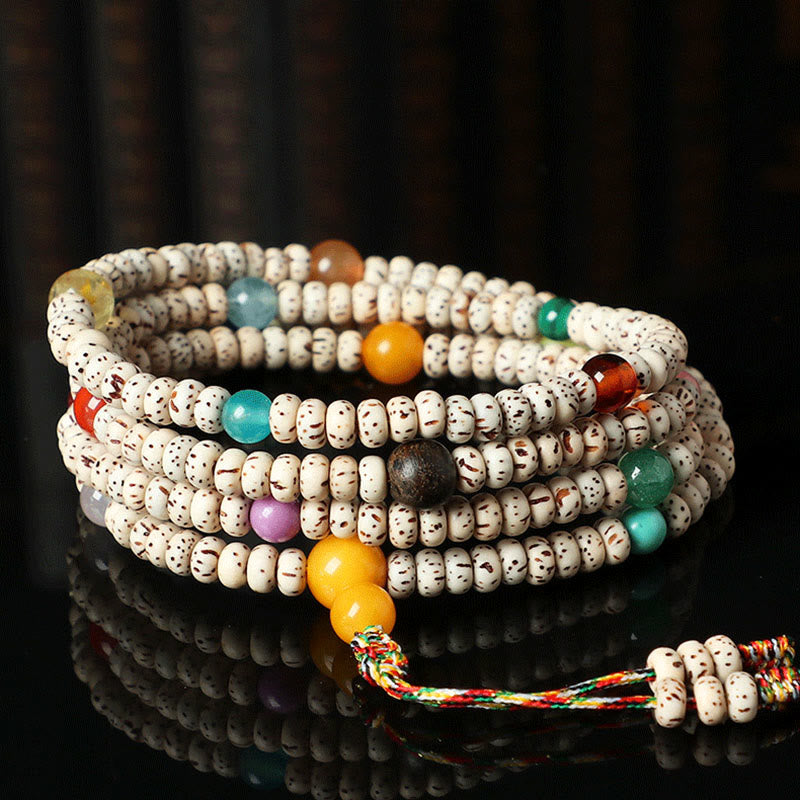 Fortune Jewel Tibetan Bodhi Seed Amber Agate Wealth Bracelet
