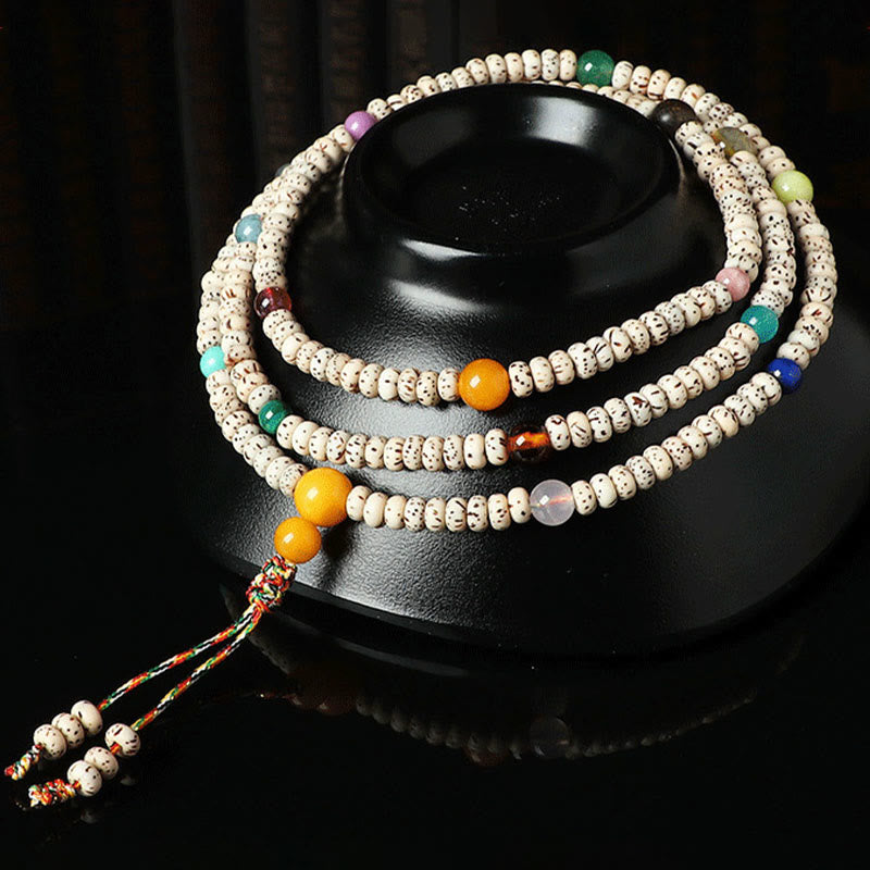 Fortune Jewel Tibetan Bodhi Seed Amber Agate Wealth Bracelet