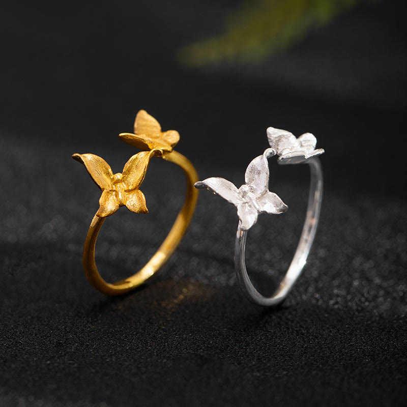 Fortune Jewel 925 Sterling Silver Butterfly Love Ring