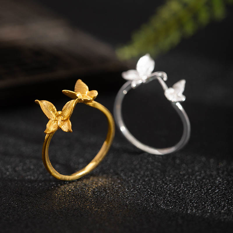 Fortune Jewel 925 Sterling Silver Butterfly Love Ring