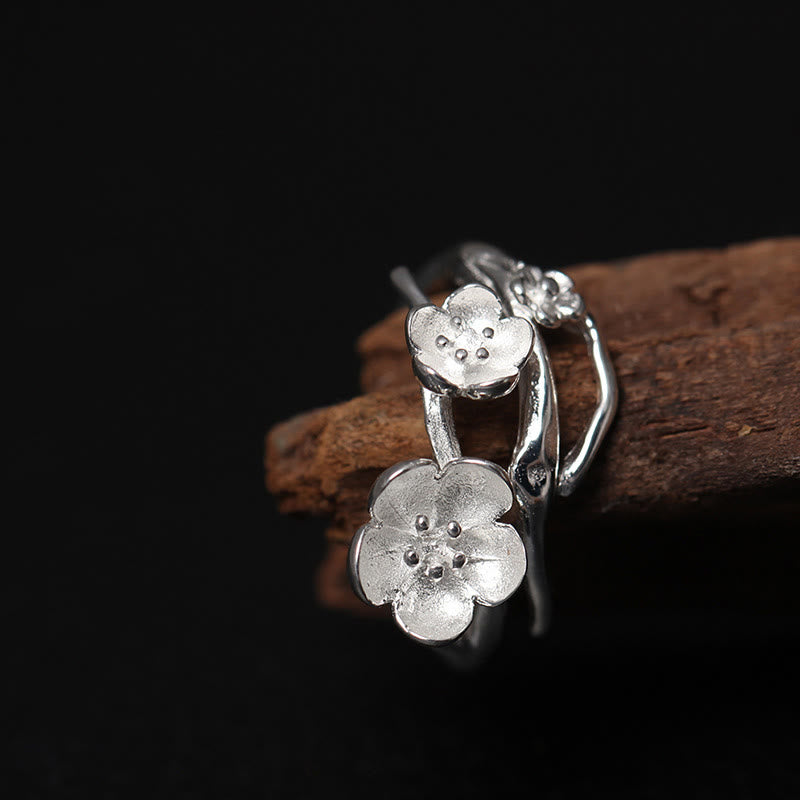 Fortune Jewel 925 Sterling Silver Plum Bossom Balance Ring