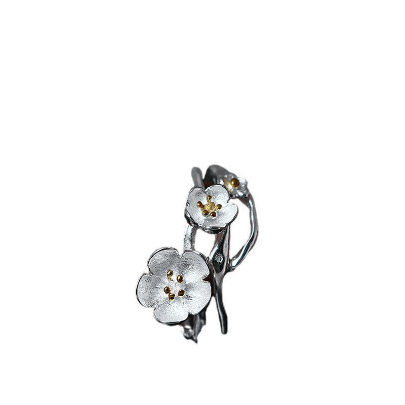 Fortune Jewel 925 Sterling Silver Plum Bossom Balance Ring