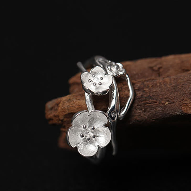 Fortune Jewel 925 Sterling Silver Plum Bossom Balance Ring