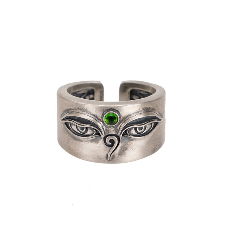 Fortune Jewel 925 Sterling Silver Bodhisattva Tara Calm Adjustable Ring