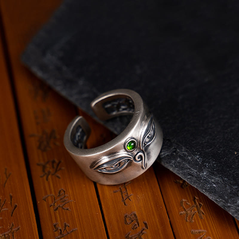 Fortune Jewel 925 Sterling Silver Bodhisattva Tara Calm Adjustable Ring