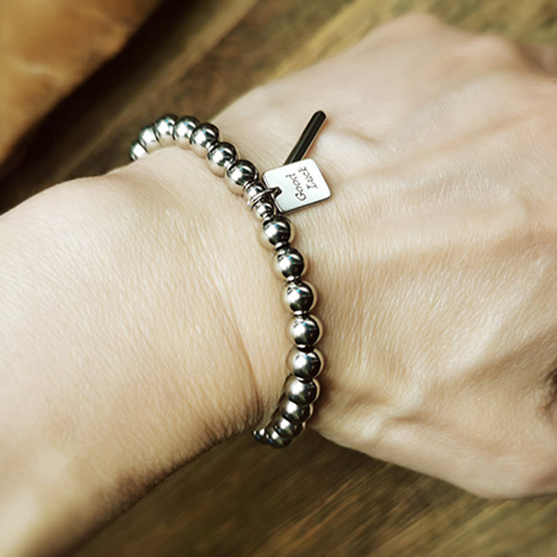 Fortune Jewel Titanium Steel Good Luck Balance Bracelet