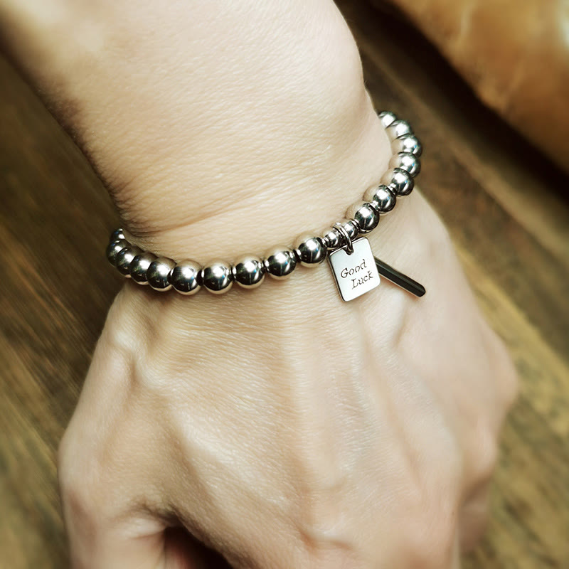 Fortune Jewel Titanium Steel Good Luck Balance Bracelet