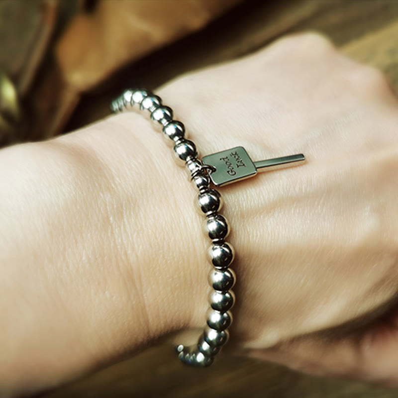 Fortune Jewel Titanium Steel Good Luck Balance Bracelet