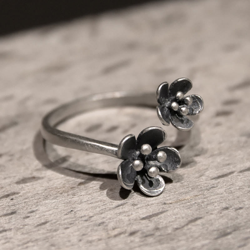 Fortune Jewel 925 Sterling Silver Flowers Ring