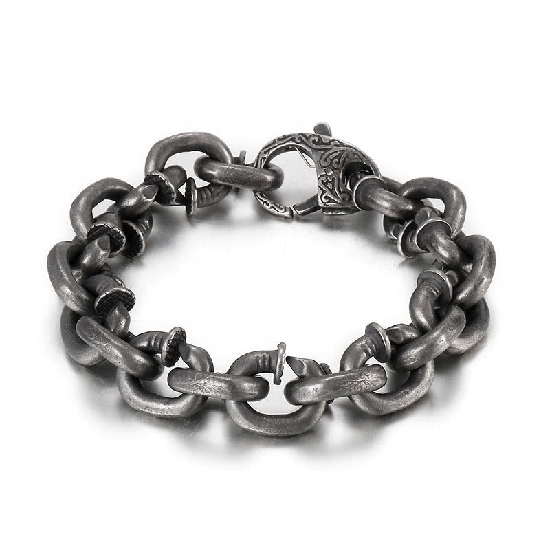 Fortune Jewel Square Rivets Titanium Steel Good Luck Balance Bracelet