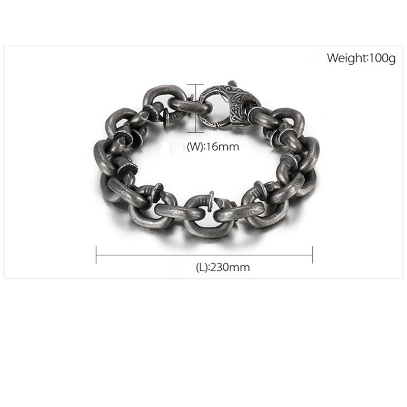 Fortune Jewel Square Rivets Titanium Steel Good Luck Balance Bracelet