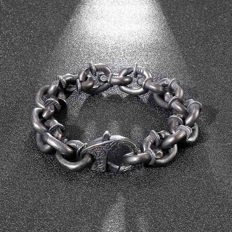 Fortune Jewel Square Rivets Titanium Steel Good Luck Balance Bracelet