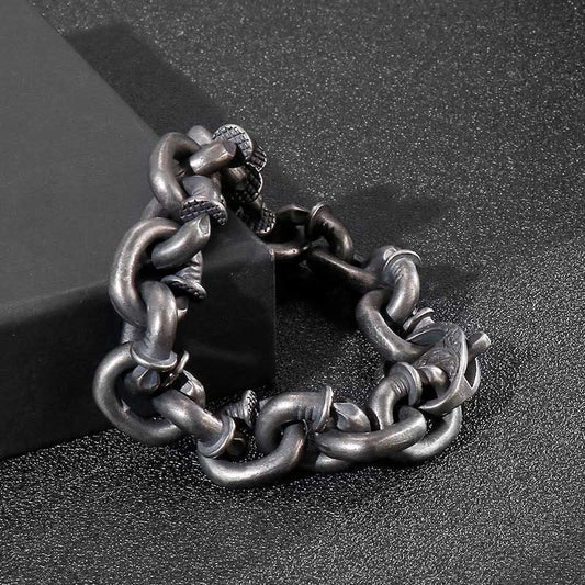 Fortune Jewel Square Rivets Titanium Steel Good Luck Balance Bracelet