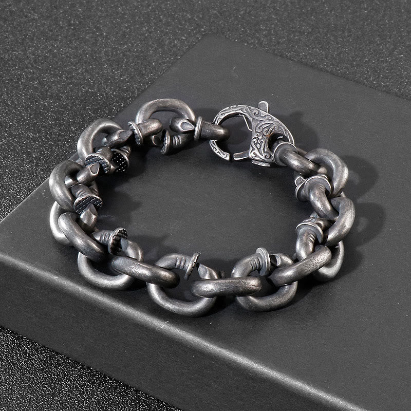 Fortune Jewel Square Rivets Titanium Steel Good Luck Balance Bracelet