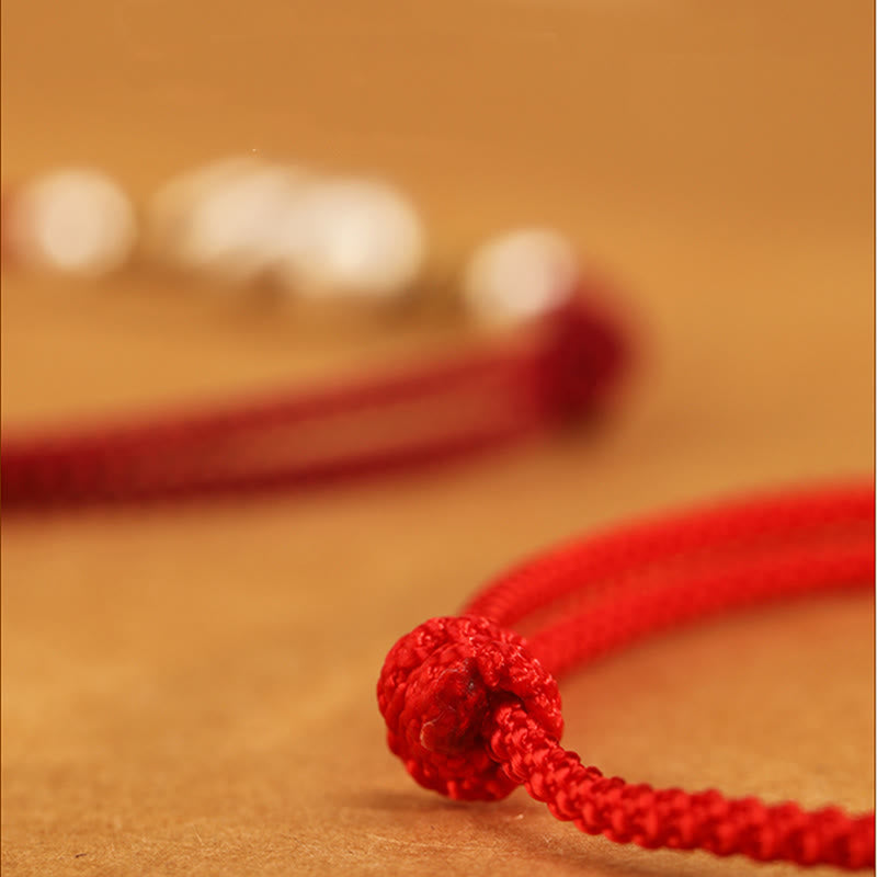 Fortune Jewel Red String 999 Sterling Silver Year Of The Snake Anklet