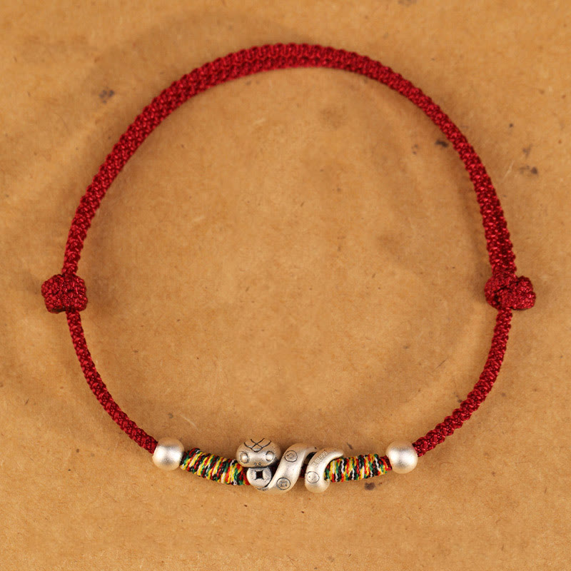 Fortune Jewel Red String 999 Sterling Silver Year Of The Snake Anklet