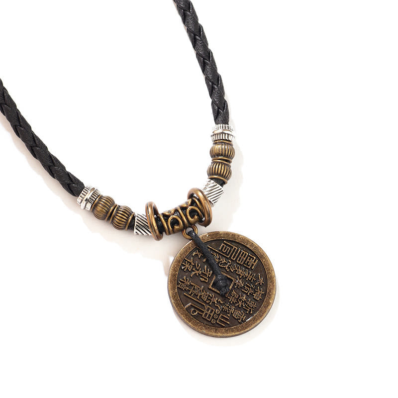 Fortune Jewel Mountain Ghosts Spend Money Bagua Alloy Copper Coin Harmony Necklace Pendant