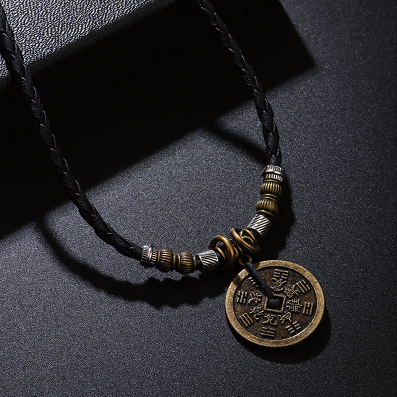 Fortune Jewel Mountain Ghosts Spend Money Bagua Alloy Copper Coin Harmony Necklace Pendant