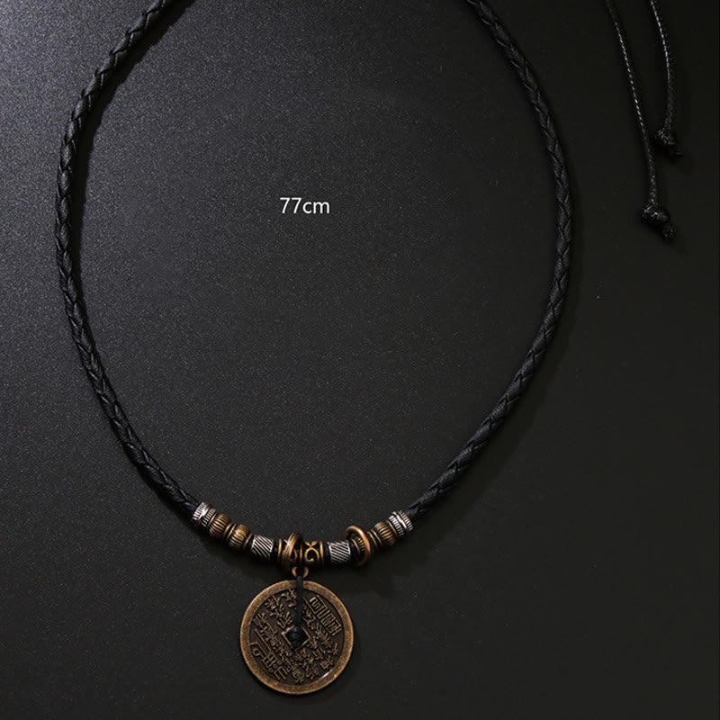 Fortune Jewel Mountain Ghosts Spend Money Bagua Alloy Copper Coin Harmony Necklace Pendant