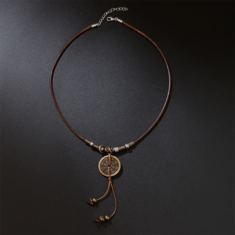Fortune Jewel Mountain Ghosts Spend Money Bagua Alloy Copper Coin Harmony Necklace Pendant