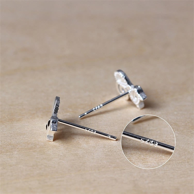 Fortune Jewel 925 Sterling Silver Posts Cute Cat Kitten Blessing Stud Earrings