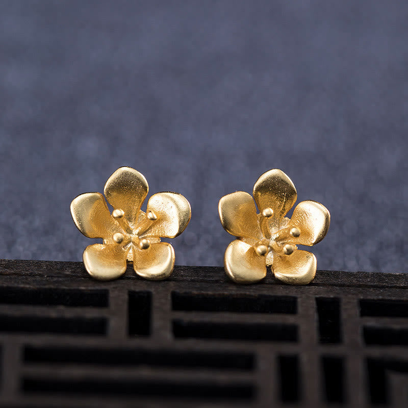 Fortune Jewel 925 Sterling Silver Golden Peach Blossom Balance Earrings