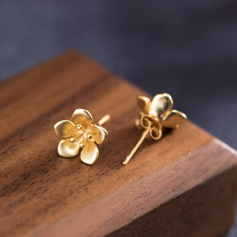 Fortune Jewel 925 Sterling Silver Golden Peach Blossom Balance Earrings