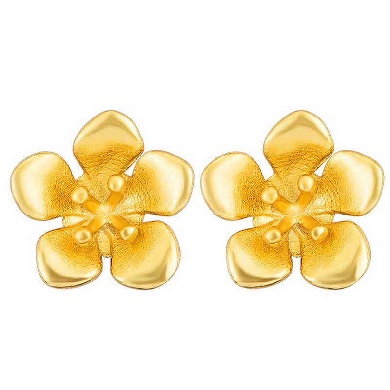 Fortune Jewel 925 Sterling Silver Golden Peach Blossom Balance Earrings