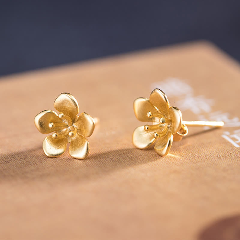 Fortune Jewel 925 Sterling Silver Golden Peach Blossom Balance Earrings