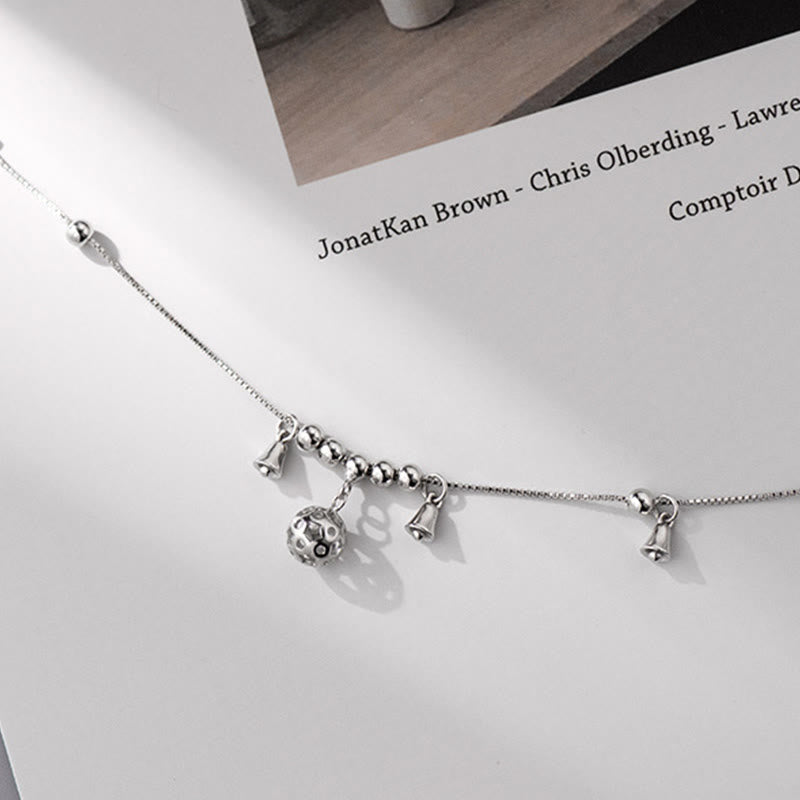 Fortune Jewel 925 Sterling Silver Antiquity Bell Protection Anklet