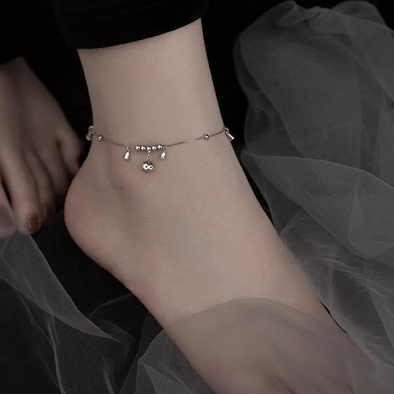 Fortune Jewel 925 Sterling Silver Antiquity Bell Protection Anklet