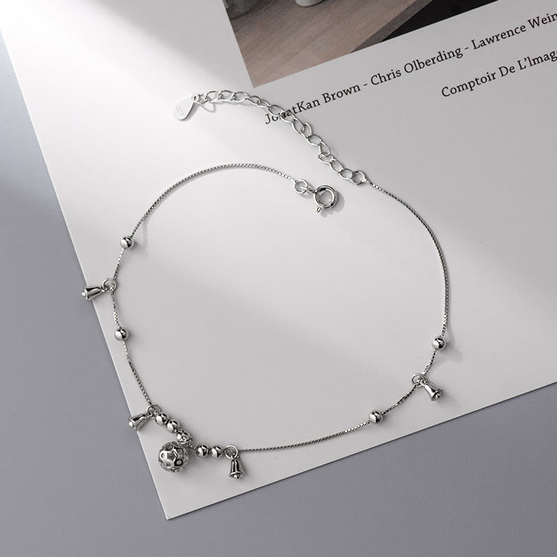 Fortune Jewel 925 Sterling Silver Antiquity Bell Protection Anklet