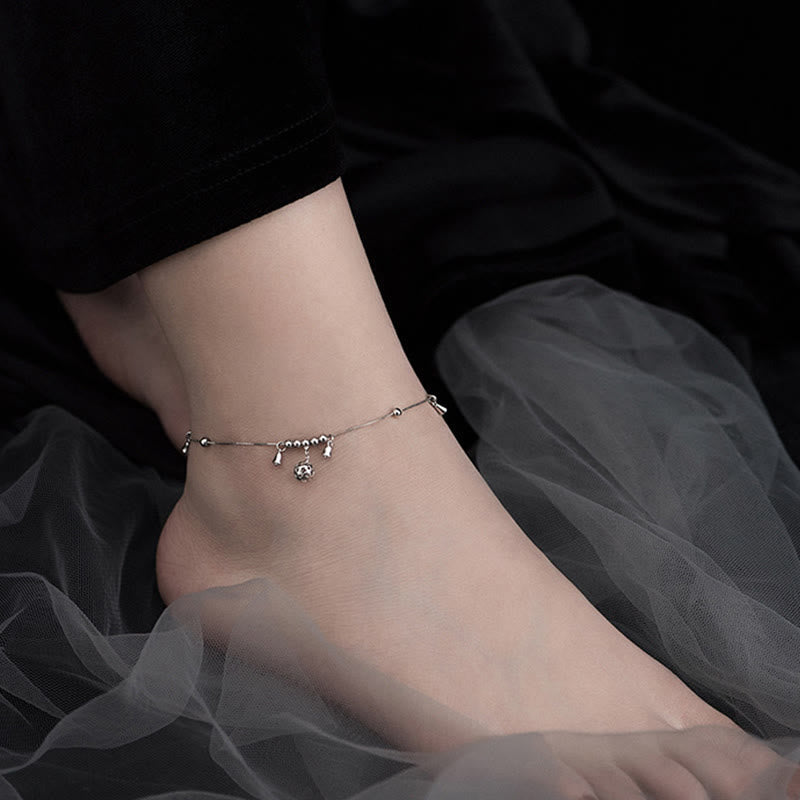 Fortune Jewel 925 Sterling Silver Antiquity Bell Protection Anklet