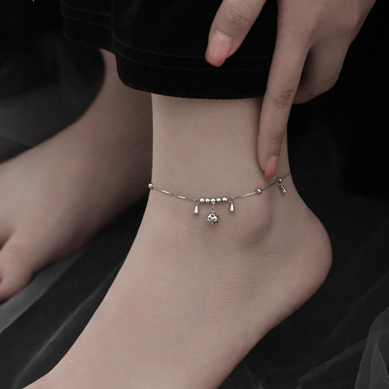 Fortune Jewel 925 Sterling Silver Antiquity Bell Protection Anklet
