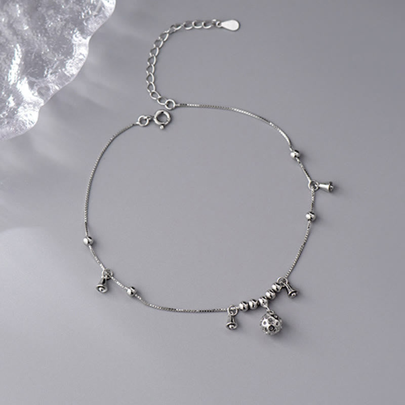 Fortune Jewel 925 Sterling Silver Antiquity Bell Protection Anklet