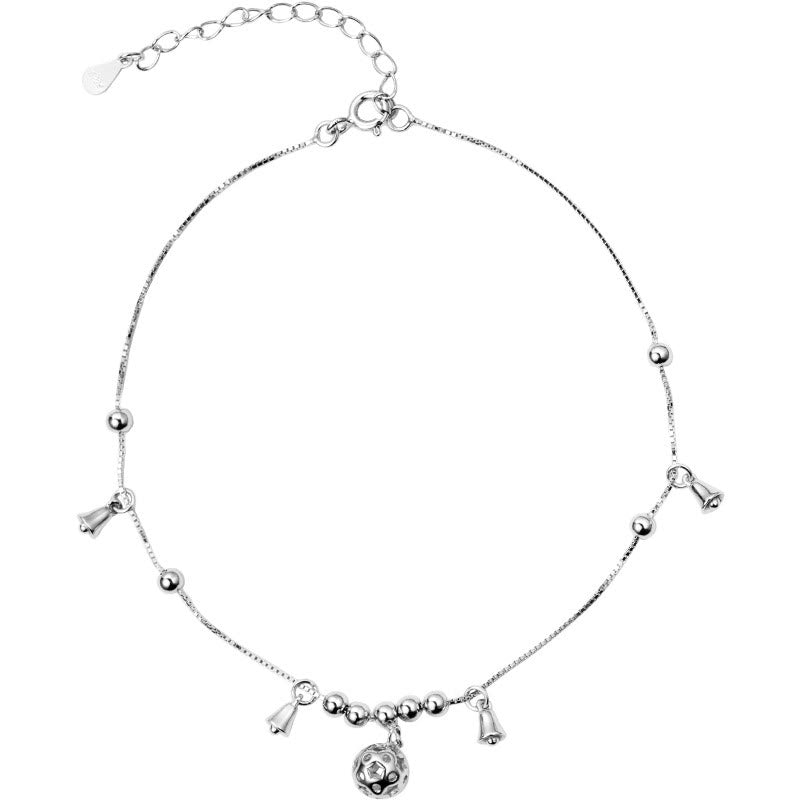 Fortune Jewel 925 Sterling Silver Antiquity Bell Protection Anklet