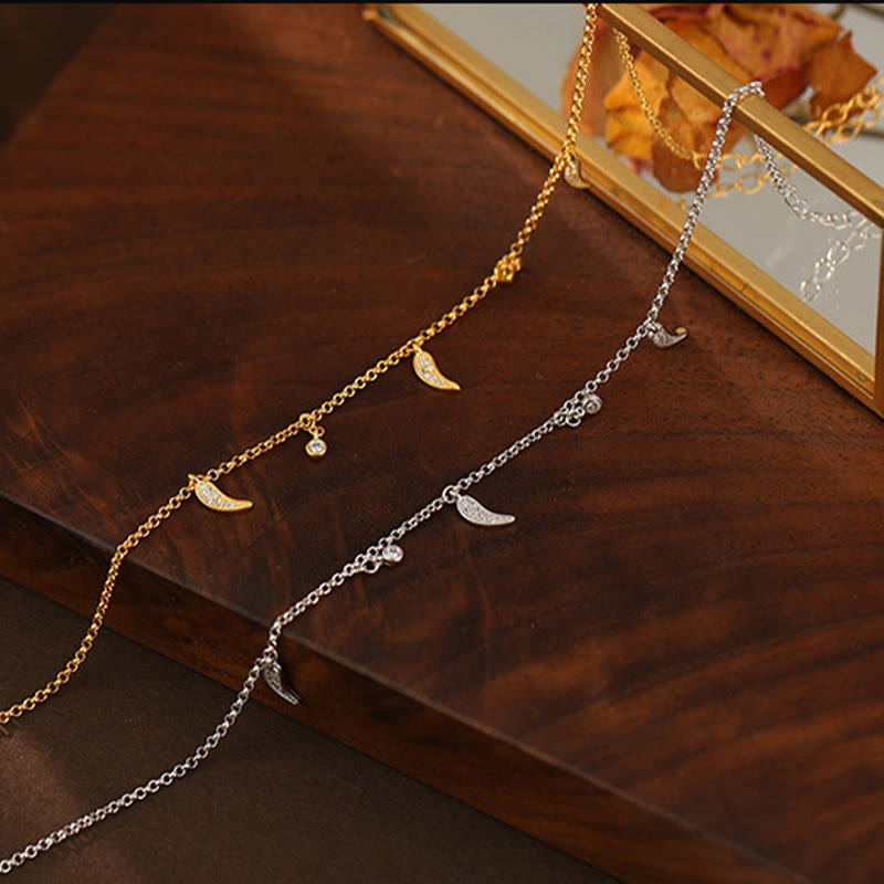 Fortune Jewel 925 Sterling Silver Zircon Little Pepper Charm Protection Anklet